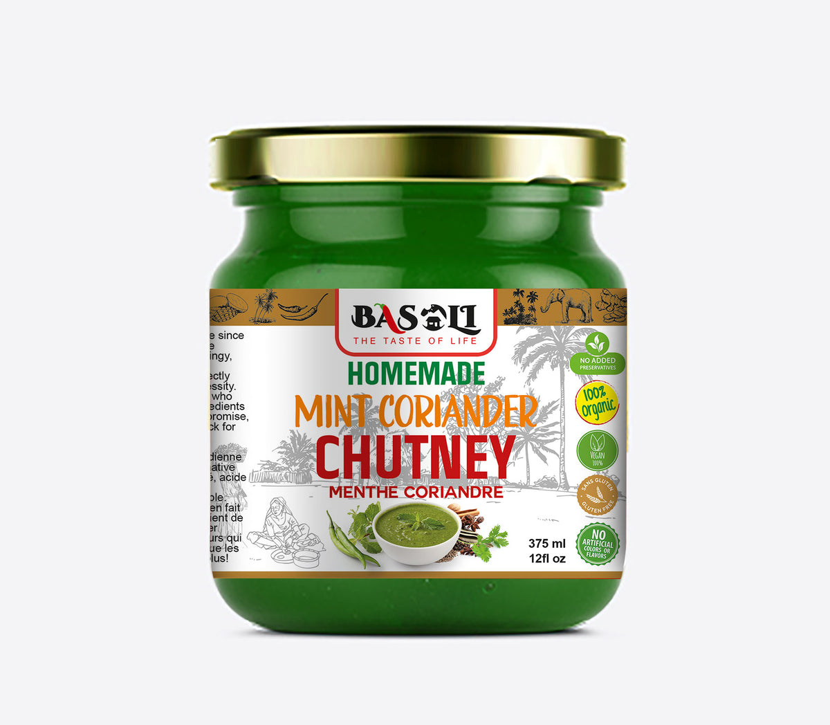 Home-made Mint/Coriander Chutney – Basoli Sauces